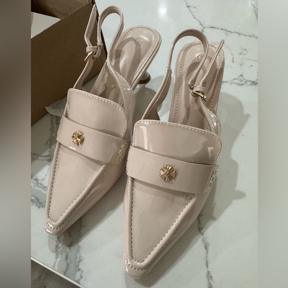 Elegant Beige Women's Slingback Shoes